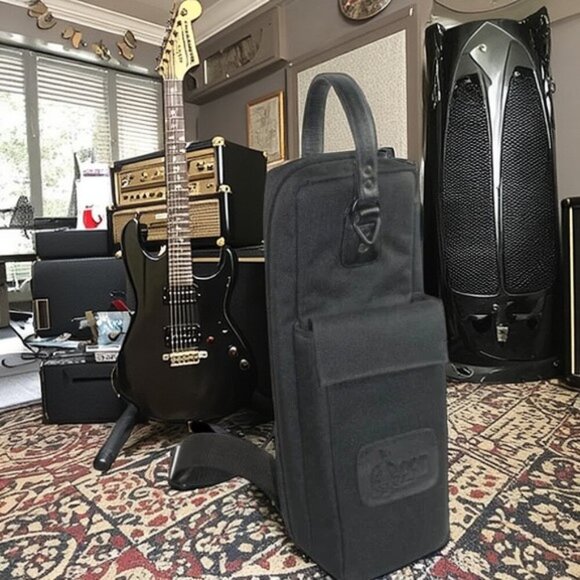 Gard Handbags - Gard Mid-Suspension Flute Black Canvas Leather Large Accessory Gig Bag